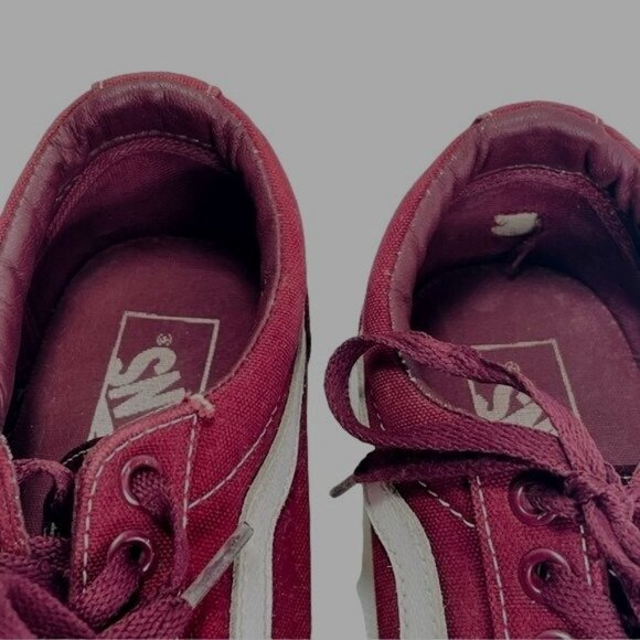 Vans Old Skool Classic Low Sneakers, Maroon, Unisex Men's US Size 8 - Picture 7 of 9